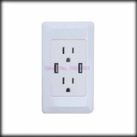 by dhl or ems 20 pieces 2 USB Port Charging USB Wall Socket Electrical Outlets Free Shipping for Mobile Phones PAD MP3