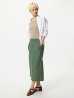 UNIQLO Rok Midi Katun skirt wanita GREEN M