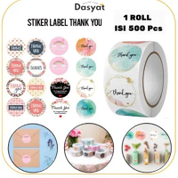 DOS Sticker Thank You Roll Isi 500Pcs Stiker Thank You Tempel Aksesoris Hadiah Ucapan Terimakasih Te
