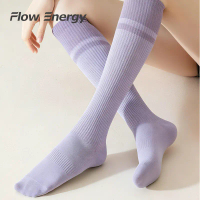 Flow Energy ถุงเท้าโยคะ ถุงเท้าข้อยาวกลาง สำหรับโยคะ ผู้หญิง วิ่ง กันลื่น พิลาทิส ฟิตเนส ฟิตเนส ใช้ไ