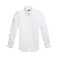 Polo Ralph Lauren Custom Fit Linen Long Slevee Shirt Ceramic White L White