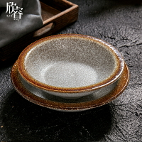 餐館日式面碗湯碗剁椒魚頭盤麻辣燙瓷碗龍蝦專用陶瓷淺盆復古餐具