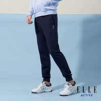 【ELLE ACTIVE】男款 乾爽舒適束口運動褲-深藍色(EA24S2M3403#39)