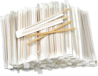 Bamboo Coffee Stirrers Individually Wrapped 200 Count in Storage – Coffee Stir Sticks 5.5 inch Coffe