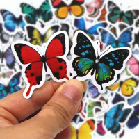10/50/100pcs Beautiful Butterfly Materials Album Sticker Diy Computer Washi Scrapbooking Stickers Student Stationery Arts Crafts