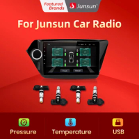 Junsun USB Tire Pressure Monitoring Alarm System TPMS With 4 Internal Sensors for Car DVD Player Navigation Car Accessories