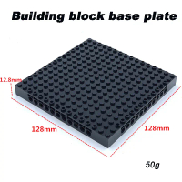 1PC Baseplate Building Block Base Plate Black Splice Brick DIY Combination MOC 16x16 Hole Connect Mo