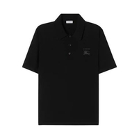 Burberry Knight Wool Polo Shirt Black S Black