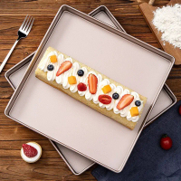 202528*28 Square Cake Roll Baking Pan Mold Non-Stick Nougat Snowflake Pastry Cookie Baking Tool