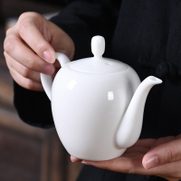 德化羊脂玉白瓷茶壺陶瓷單壺功夫茶具套裝家用泡茶壺西施壺側把壺