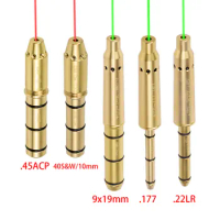 Tactical Green Laser Bore Sight 9mm .177 22LR .45ACP 40S&amp;W Snake Red Pointer Boresighter Sniper Snap Caps Taurus Glock 1911