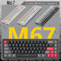 Xinmeng M67 Mechanical Keyboard 67 Key Hot Swap 3-Mode Aluminum Kits Wireless Bluetooth RGB Backlight Side Light Gaming Keyboard