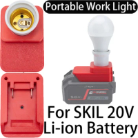 For SKIL 20V Li-ion Battery New Cordless Portable E27 Bulb Lamp LED Light For Indoor And Outdoor Work Light