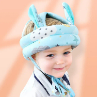 【媽媽咪呀】好安全純棉透氣寶寶學步帽/防摔帽/防撞帽-兔耳朵透氣網布升級款