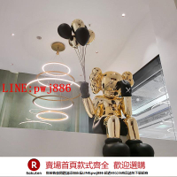 【咨詢客服驚喜多多】坐姿kaws大擺件暴力熊公仔雕塑網紅打卡店鋪落地裝飾櫥窗卡通玩偶