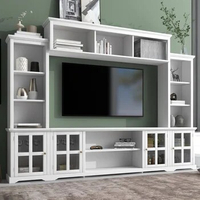 Multifunctional Entertainment Wall Unit with Bridge, Modern TV Cabinet, Console Table for TVs Up to 70 ", Minimalism Style