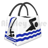 Portable Insulation Bag Swimming 3331 Swimmer Swimming Water Sports Waves Do The Crawl Swim The Craw