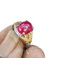 Cincin Batu Akik Merah Siam Bangkok Kualitas Super Ring Titanium Harga Murah