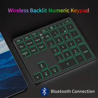 35 Keys Bluetooth Numeric Keypad RGB Backlit 2.4G Wireless Number Keyboard Dual Mode Wired Number Pad Portable Mini Keyboard