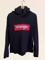 Hoodie Wrangler Original 100% Katun Unisex Hitam Panjang Tebal Sweater Pria Wanita