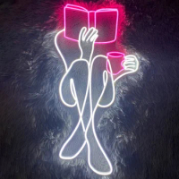 Anime Girl Book Cartoon Shape Neon Sign Custom for Room Decor Bar Store Neon Decoration Light Night Lamp