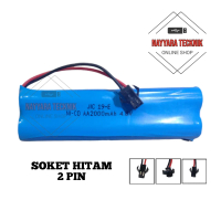 BATERAI RC/Mainan Anak RC 4xAA 2000mAh 4.8V Soket Hitam Susun Tumpuk