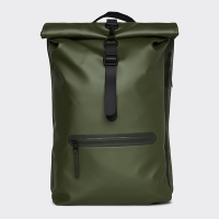 RAINS 防水捲蓋後背包 筆電包 寬敞收納 送禮首選-橄欖綠