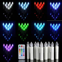 Wireless LED Remote Control Candles Lights Christmas Tree Party Home Decor candle lighting lamp Wax Taper Candles