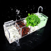 Aquarium External Filter Box Fish Tank Filter Box without Water Pump Increase Oxygen Water Filter Mutifunctional Acrylic FA016