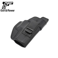 Gun&amp;Flower CZ 75 P10C Pistol Leather Case Holder Metal Clip Inside the Waistband Holster Gun Bag