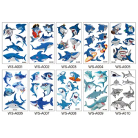 Shark Tattoo Body Stickers Costume Accessories for Ocean Sea Shark Themed Baby Shower Birthday Party Favor Supplies Decor