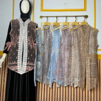 Outer burkat mix renda desain kancing depan ayumi outer outer kondangan outer mewah outer kensi Wani