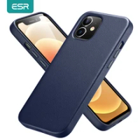 ESR สำหรับ iPhone 12 Pro Max กรณีหนังสำหรับ iPhone 12 Mini 12 Pro Max ของแท้สำหรับ iPhone 12 12Pro หรูหราสีดำ