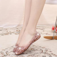 Summer Women Sandals Jelly Shoes Casual Jelly Slip On Soft Shoes For Women Flat With Sandalias Femininas Ladies Beach Shoes
