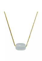 LITZ [SPECIAL] LITZ 18K Jade Pendant With 14K Gold Plated 925 Silver Chain JP007