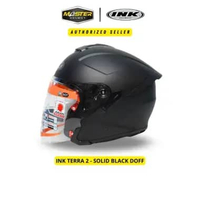 HELM INK TERRA 2 BLACK DOFF DOUBLE VISOR/ HELM HALF FACE INK ORIGINAL L