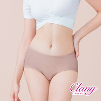 【可蘭霓Clany】台灣製天然蠶絲蛋白抗敏M-XL中腰彈性內褲 健康包臀包覆(可可咖 2152-15) 環保安心染劑