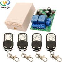 AC 85~250V 10A 2200W 2CH 2 gangs rf 433MHz Remote Control Switch Wireless Relay Receiver for Garage\ Lighting\ Electric Door