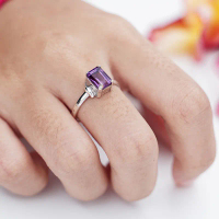 Cincin Wanita Perak Asli 925 Bali Cengkram Marquisa Amethyst