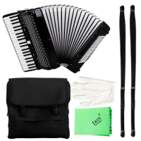 Accordion 120 Bass 41 Keys Accordion Black Triple Spring for Kids Children Beginner Christmas Gift K