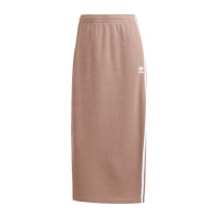 【adidas 愛迪達】Knitted Skirt 女 運動裙 針織長裙 復古 簡約 修身 奶茶(JD4606)