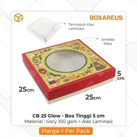 Box Natal Dus Hampers Bolu Cake Packaging Kue 25x25 | CB 25 GLOW Box T5 + Mika