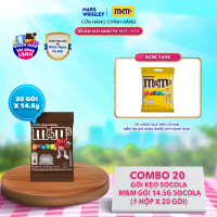 Combo 20 gói Kẹo Socola M&M's gói 14.5g socola (1 hộp x 20 gói)