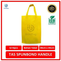 IndoBag - TAS KAIN SPUNBOND HANDLE MEREK INDOBAG 38x45 LUSINAN / WARNA KUNING Tas Sembako