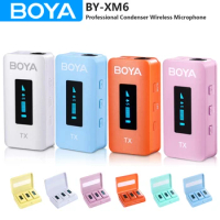BOYA BY-XM6 Microphone Professional Condenser Wireless Lapel Microphone for PC Laptop Smartphone Mobile Phone Gaming Youtube