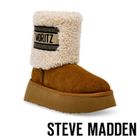 STEVE MADDEN-ST MORITZ 刺繡毛毛厚底雪靴-棕色