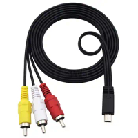 Mini USB To 3 RCA AV Audio Video Cable for Canon D10 D20 E1 G11 G12 G15 G1X