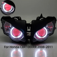 Motorcycle LED Head Light Lamp Custom HID Bi-Xenon Projector Headlight Assembly For Honda CBR1000RR 2008-11 faros led para motos