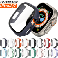 Glass+Cover For Apple Watch 44mm 40mm 41mm 45mm Case Matte Bumper Ultra 49mm Screen Protector Iwatch SE 8 7 6 5 4 Accessories