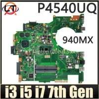 P4540UQ MAINboard For ASUS PRO P4540U PU554U P454U Laptop Motherboard i3-7100U i5-7200U i7-7500U CPU 940MX DDR4